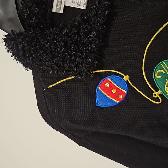 Investments black long sleeve button-down Christmas sweater ornaments XL office - Picture 9 of 9